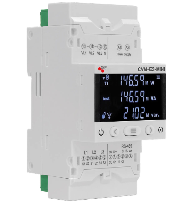 El equipo a medir: Circutor CVM-E3-MINI