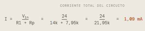 Recalculando la corriente y la tensión real